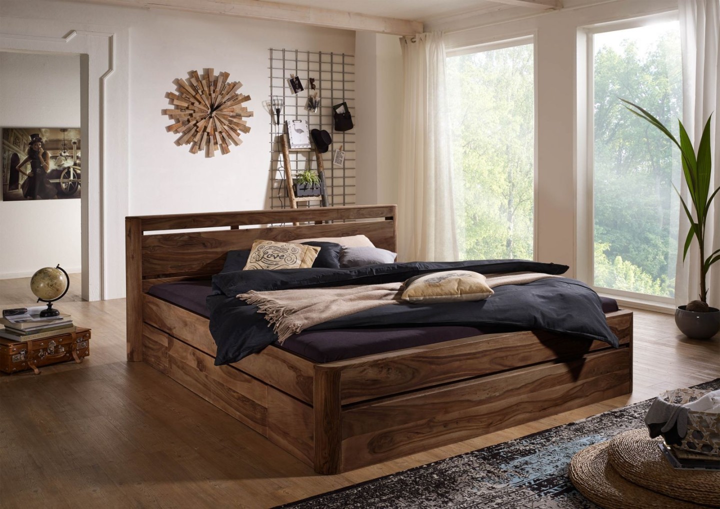 x  Holz Bett versandfrei kaufen  Massivmoebel